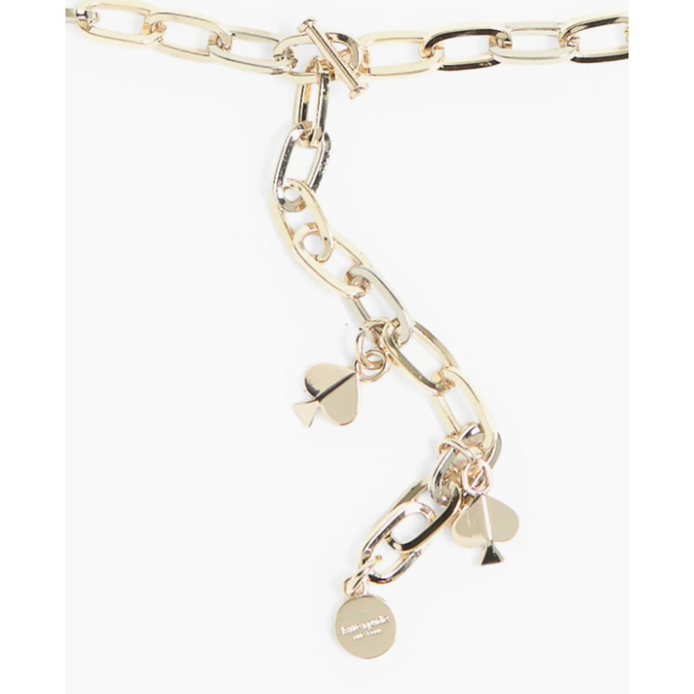 Kate Spade New York Two-Tone Paperclip Charm Chain Belt Lg/XL NWT - Picture 2 of 3